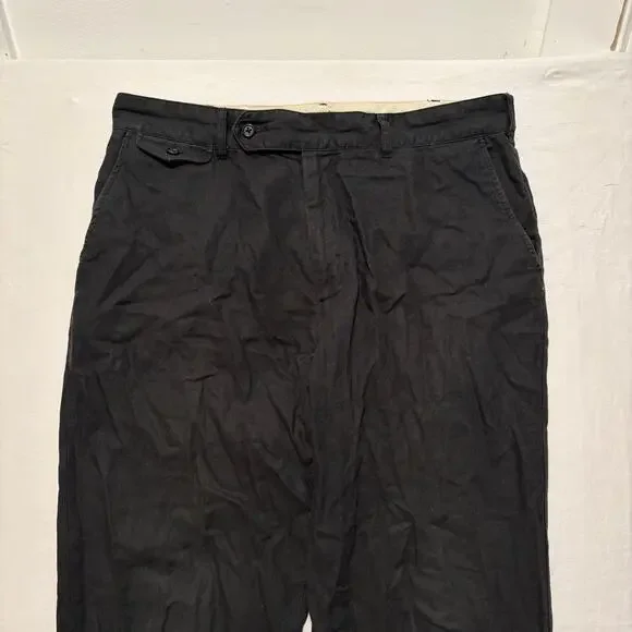 Engineered Garments Linen Relaxed Straight Leg Chino Pants Black Men's